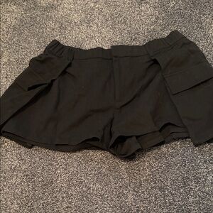 HYFVE Black Cargo Skort Shorts with Elastic Waist